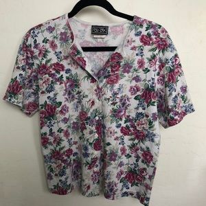Vintage Floral Button Tee